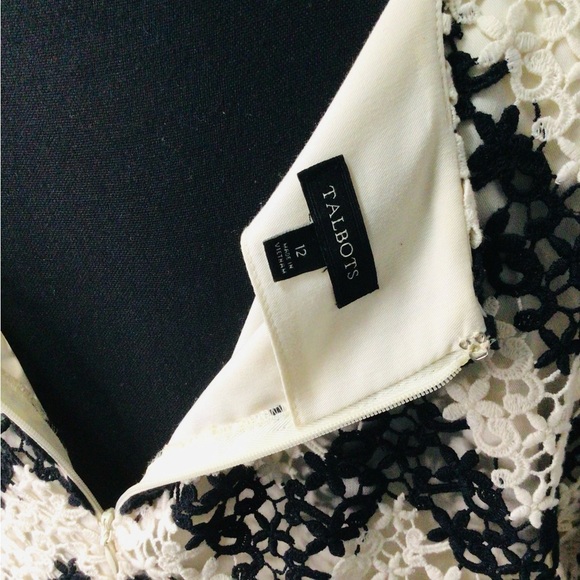 Talbots Black and White Chevron Mini Dress - Picture 2 of 3